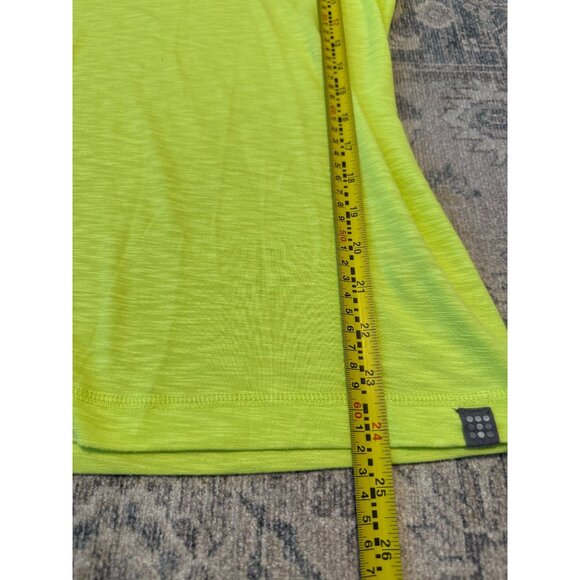 Title Nine Short Sleeve Matahari Neon Yellow Shirt Medium V-Neck Athletic Golf - Picture 6 of 8